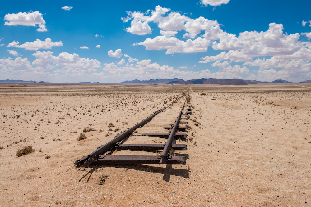 Railway tracks desert