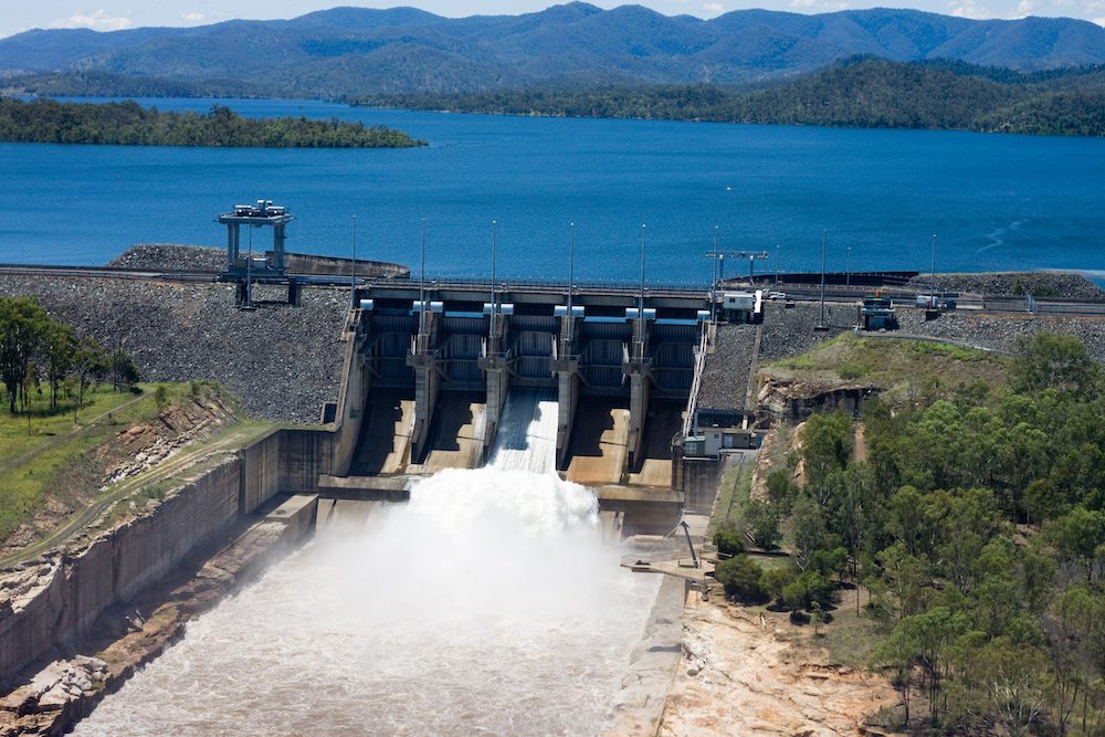 Dam releasing water